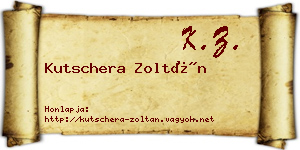 Kutschera Zoltán névjegykártya